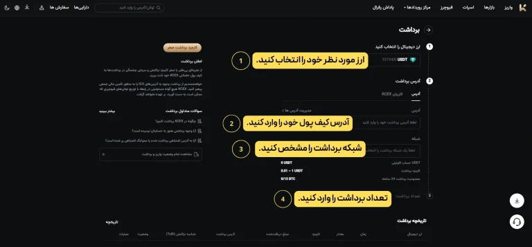 تکمیل اطلاعات برداشت