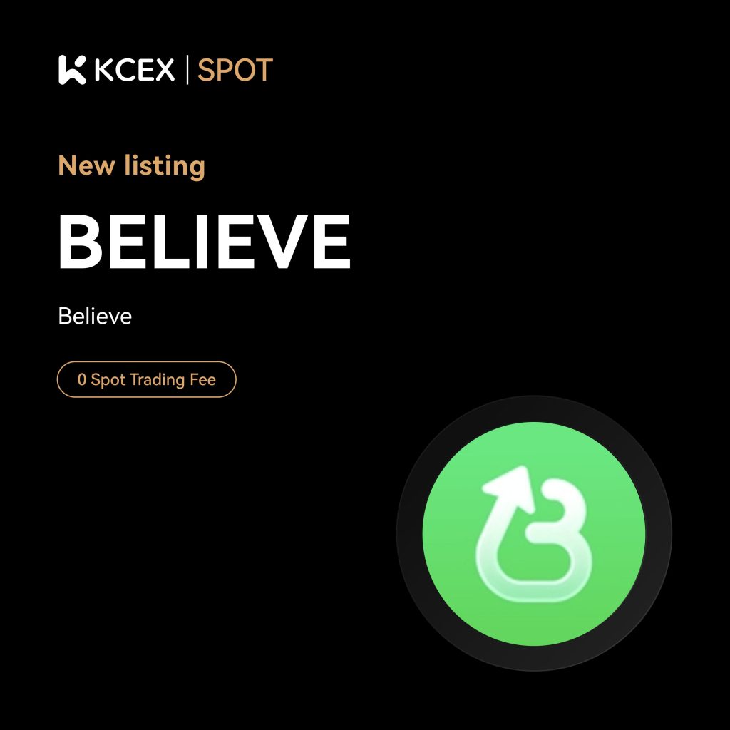 لیست شدن توکن BELIEVE در بازار اسپات صرافی کی سی ای ایکس در اکتبر ۲۰۲۵