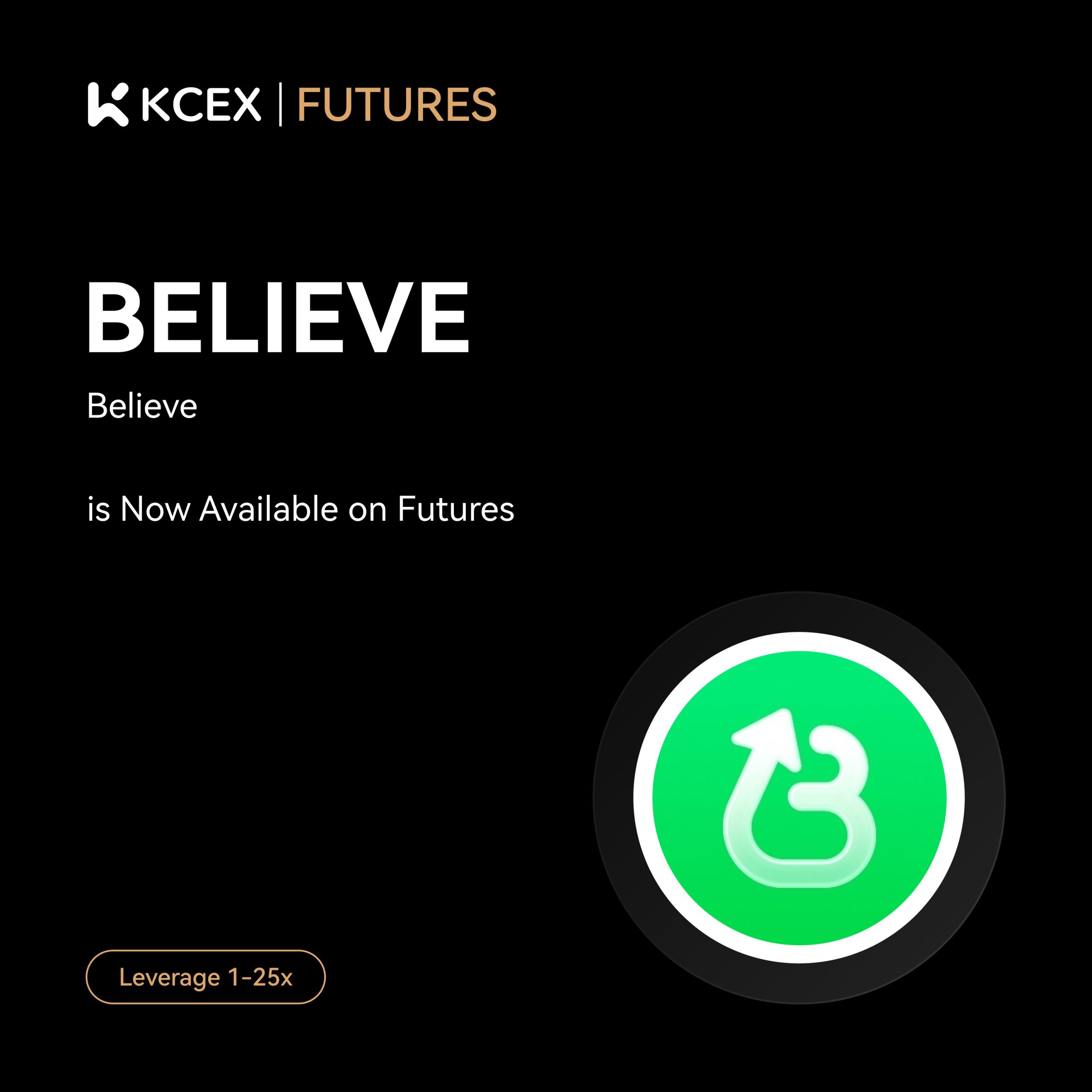 لیست شدن فیوچرز دائمی BELIEVE در صرافی کی سی ای ایکس در اکتبر ۲۰۲۵