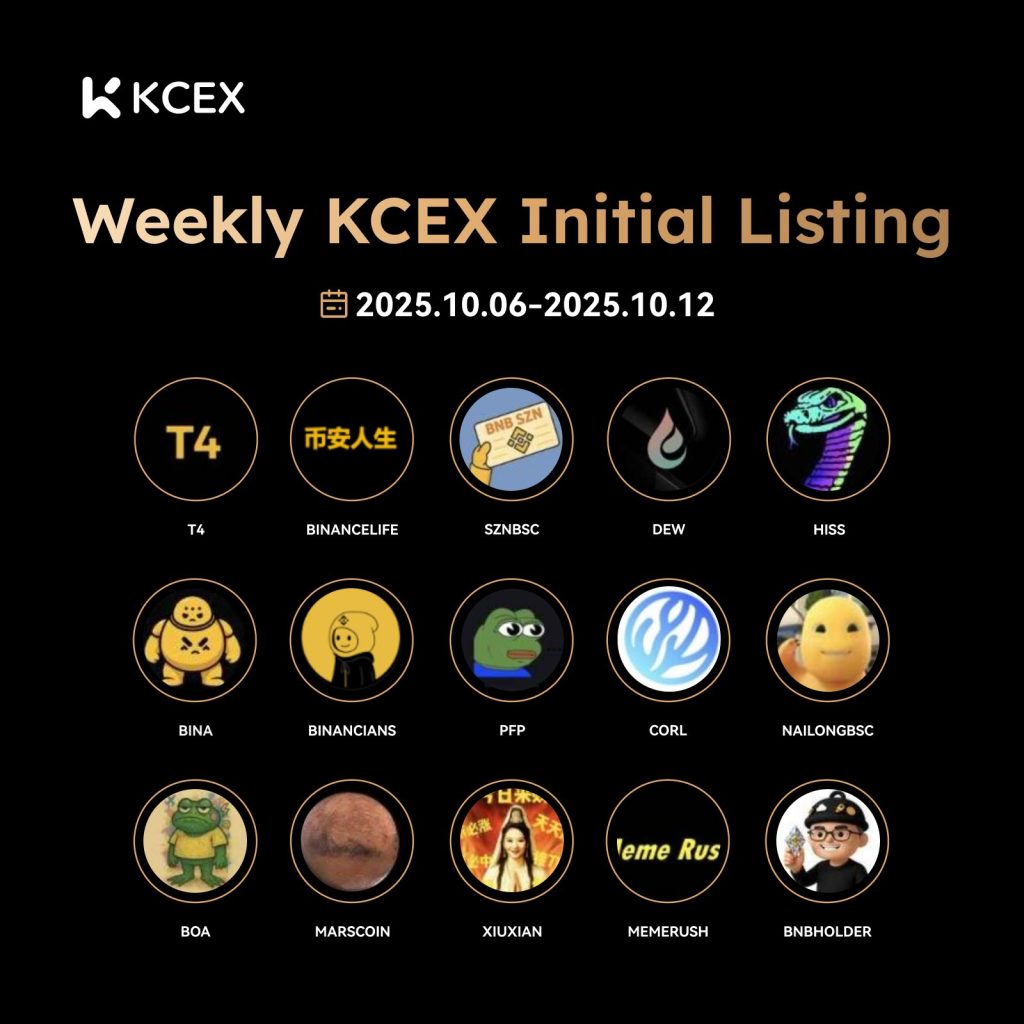 لیستینگهای جدید در صرافی کی سی ای ایکس در اکتبر ۲۰۲۵