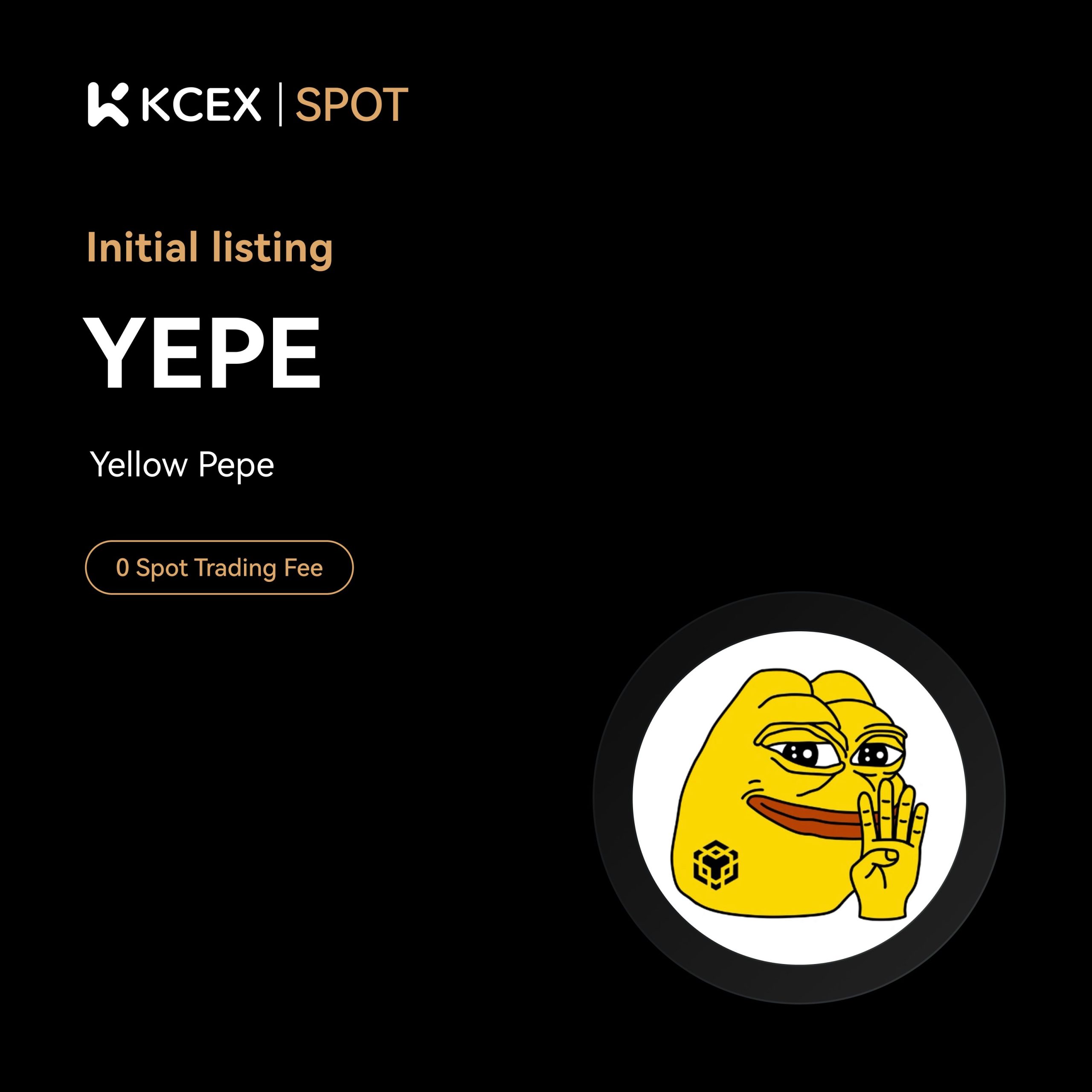 لیست شدن توکن YEPE در صرافی کی سی ای ایکس در ۶ اکتبر ۲۰۲۵