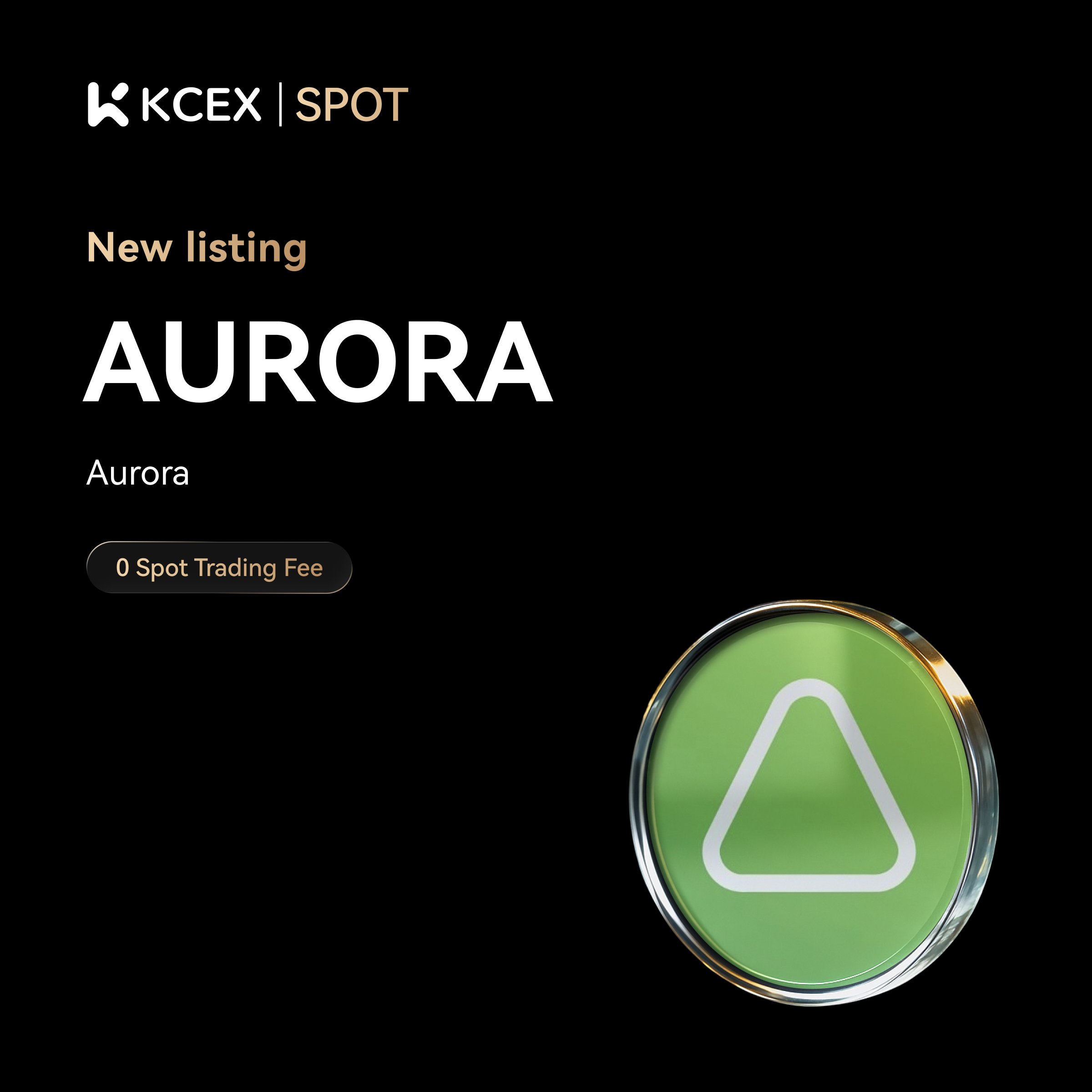 لیست شدن ارز دیجیتال AURORA در بازار اسپات صرافی کی سی ای ایکس در ۲۵ آبان ۱۴۰۴