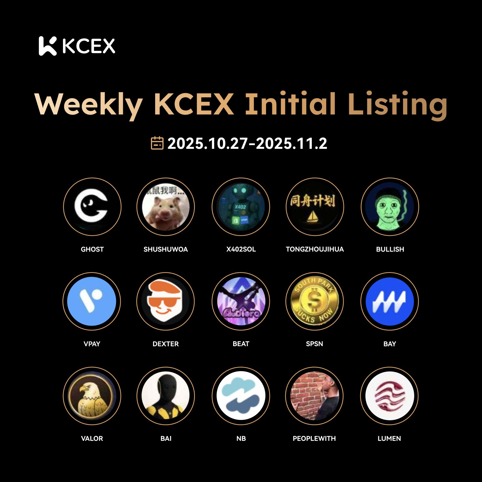 لیستینگهای جدید و معاملات بدون کارمزد در کی سی ای ایکس تا سوم نوامبر ۲۰۲۵
