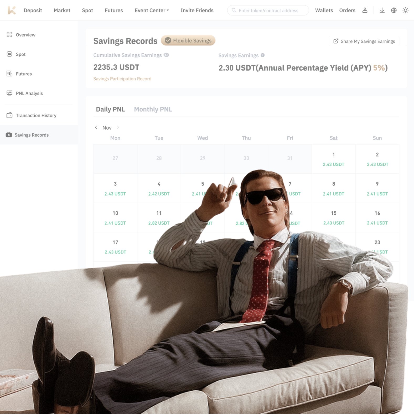 کسب ۵ درصد بهره در کی سی ای ایکس با داراییهای تتر و یو اس دی کوین