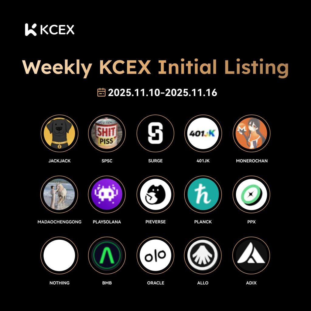 لیستینگ‌های جدید صرافی کی سی ای ایکس در نوامبر ۲۰۲۵