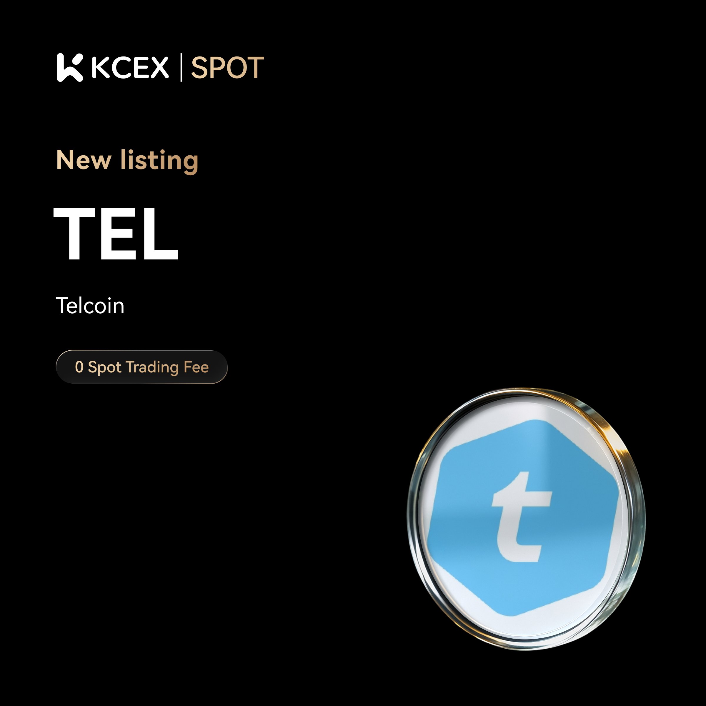 توکن TEL لیست شده در صرافی کی سی ای ایکس در آبان ۱۴۰۴