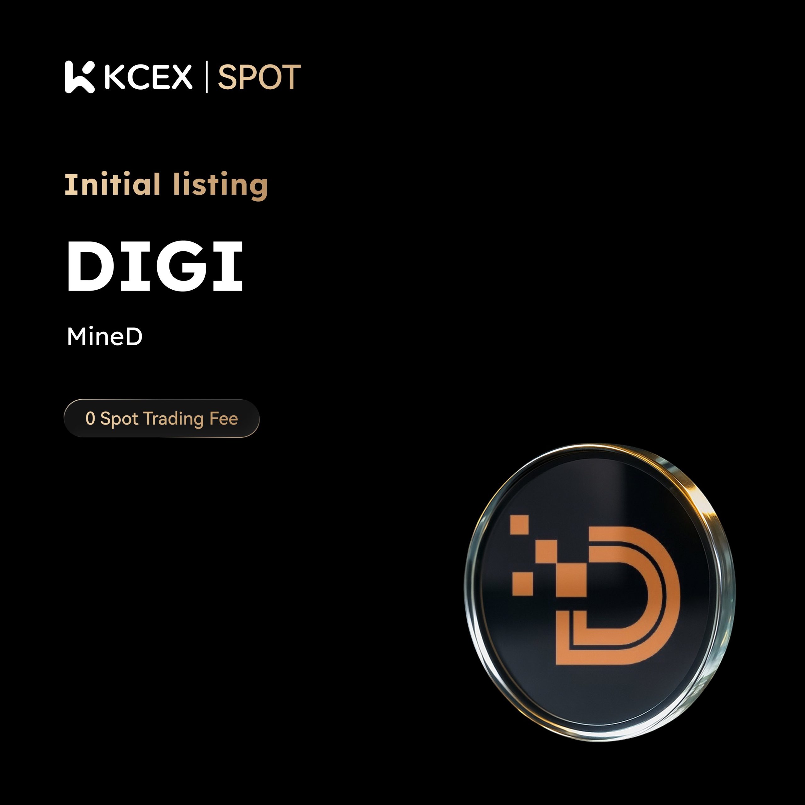 ورود توکن DIGI به بازارهای اسپات و فیوچرز کی سی ای ایکس در آذر ۱۴۰۴