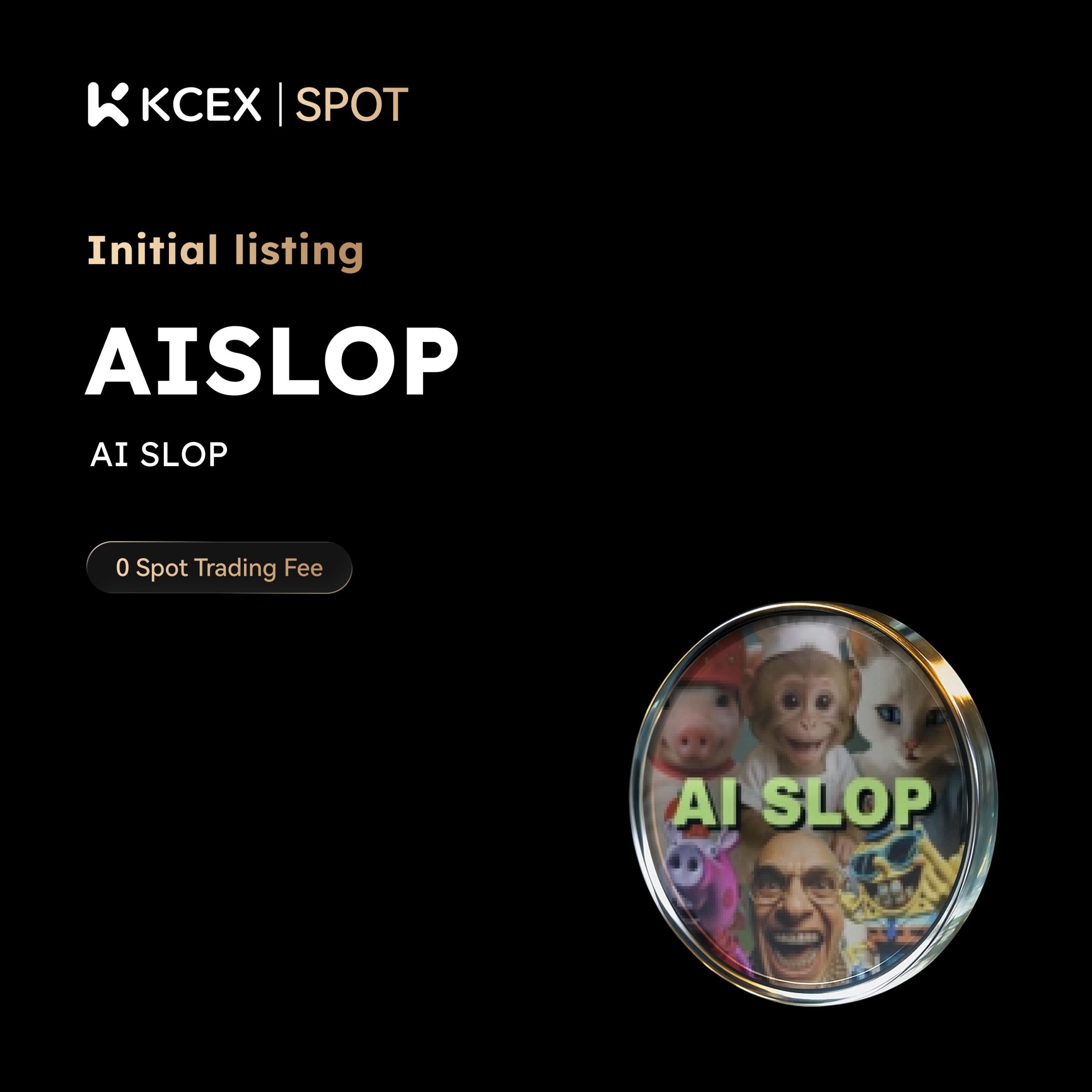 لیست شدن توکن AISLOP در بازار اسپات کی سی ای ایکس