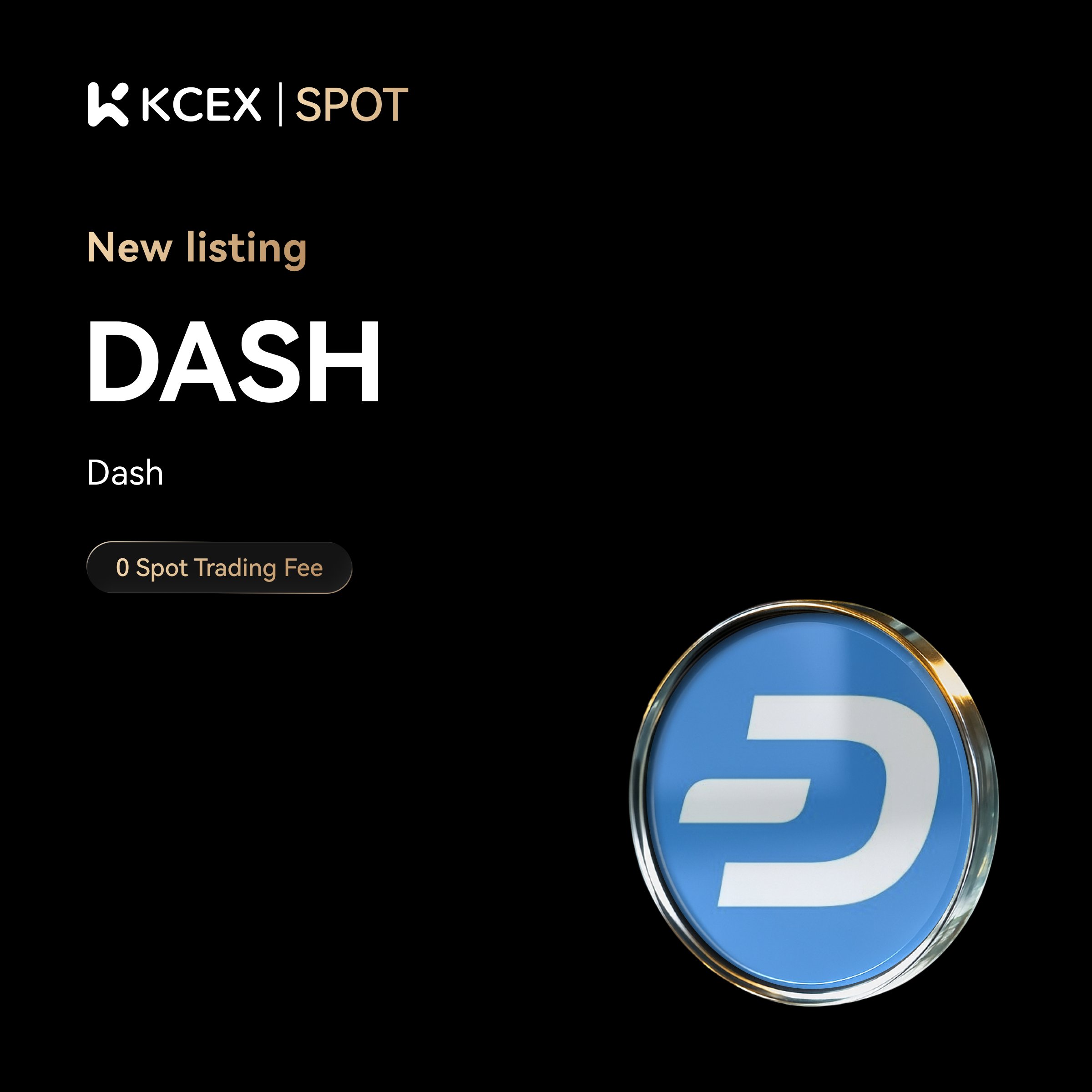 لیست شدن توکن DASH در market کی سی ای ایکس در آبان ۱۴۰۴