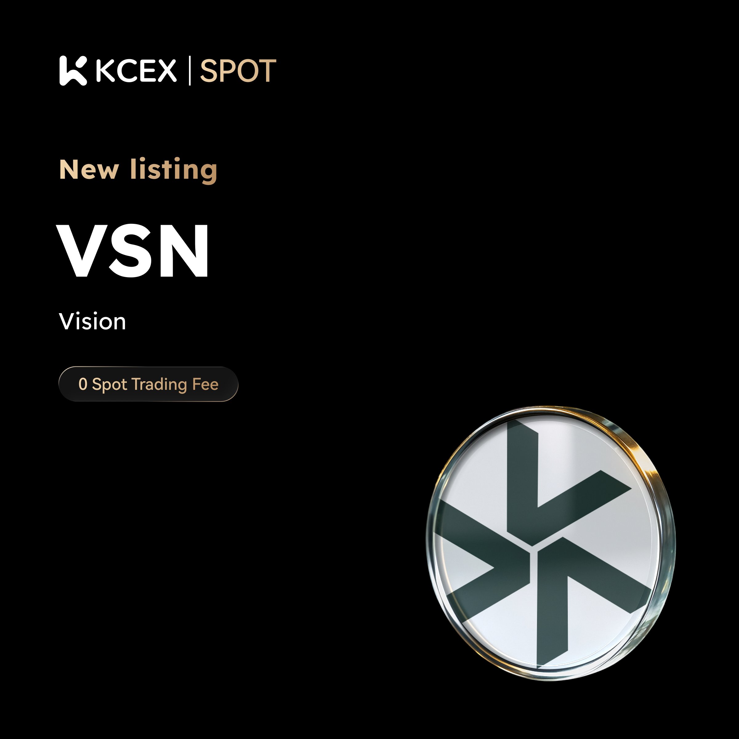 لیست شدن توکن VSN در بازار اسپات کی سی ای ایکس در ۲۹ نوامبر ۲۰۲۵