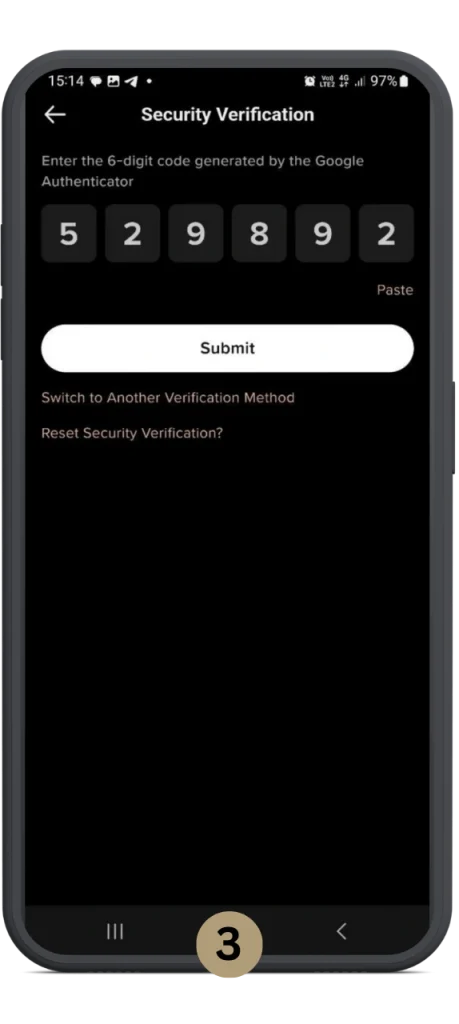 دانلود اپلیکیشن KCEX- مرحله سه