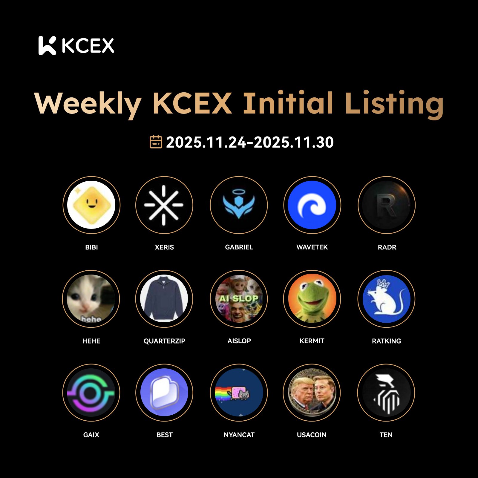 لیستینگ‌های جدید و معاملات بدون کارمزد در صرافی کی سی ای ایکس در دسامبر ۲۰۲۵
