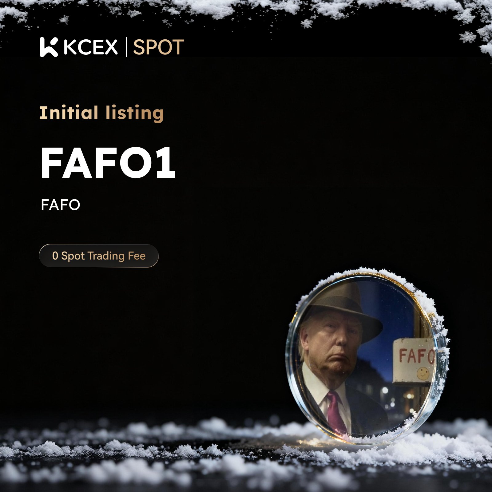 لیست شدن ارز دیجیتال FAFO1 در بازار اسپات کی سی ای ایکس در دی ۱۴۰۴