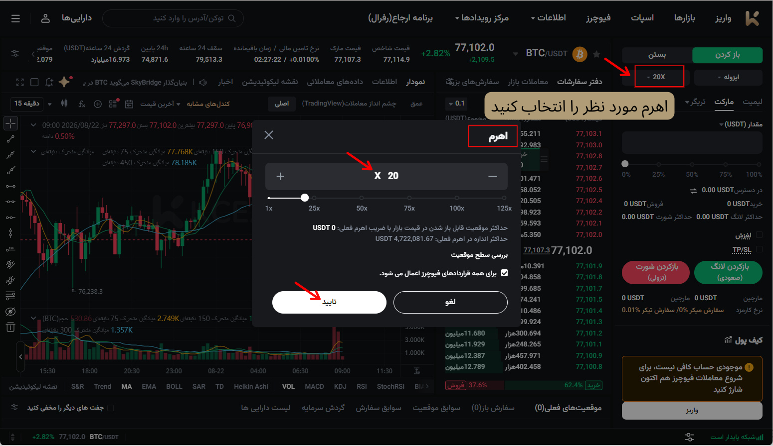 آموزش معامله فیوچرز در kcex