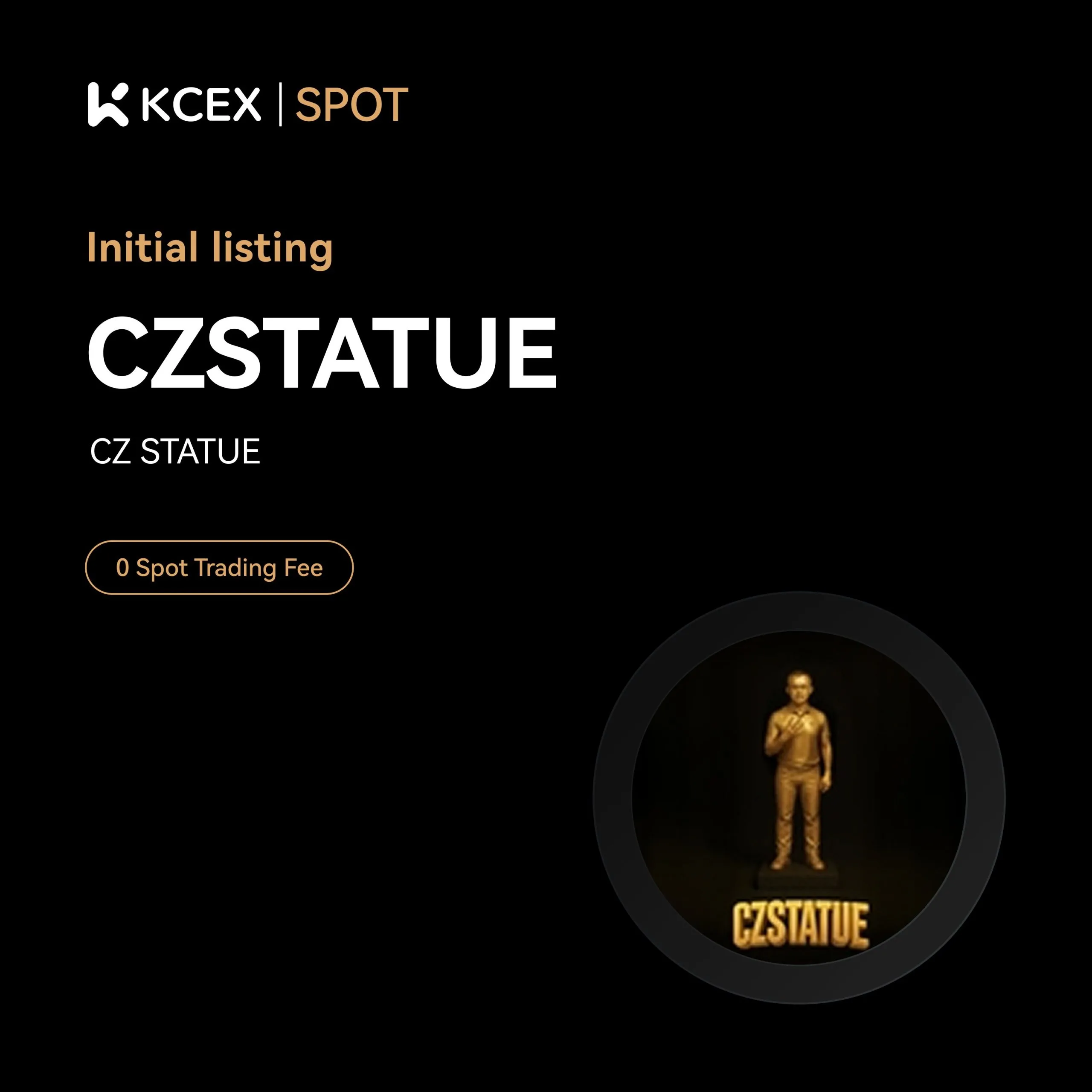 آغاز معاملات CZSTATUE در کی سی ای ایکس در ۲۹ اکتبر ۲۰۲۵