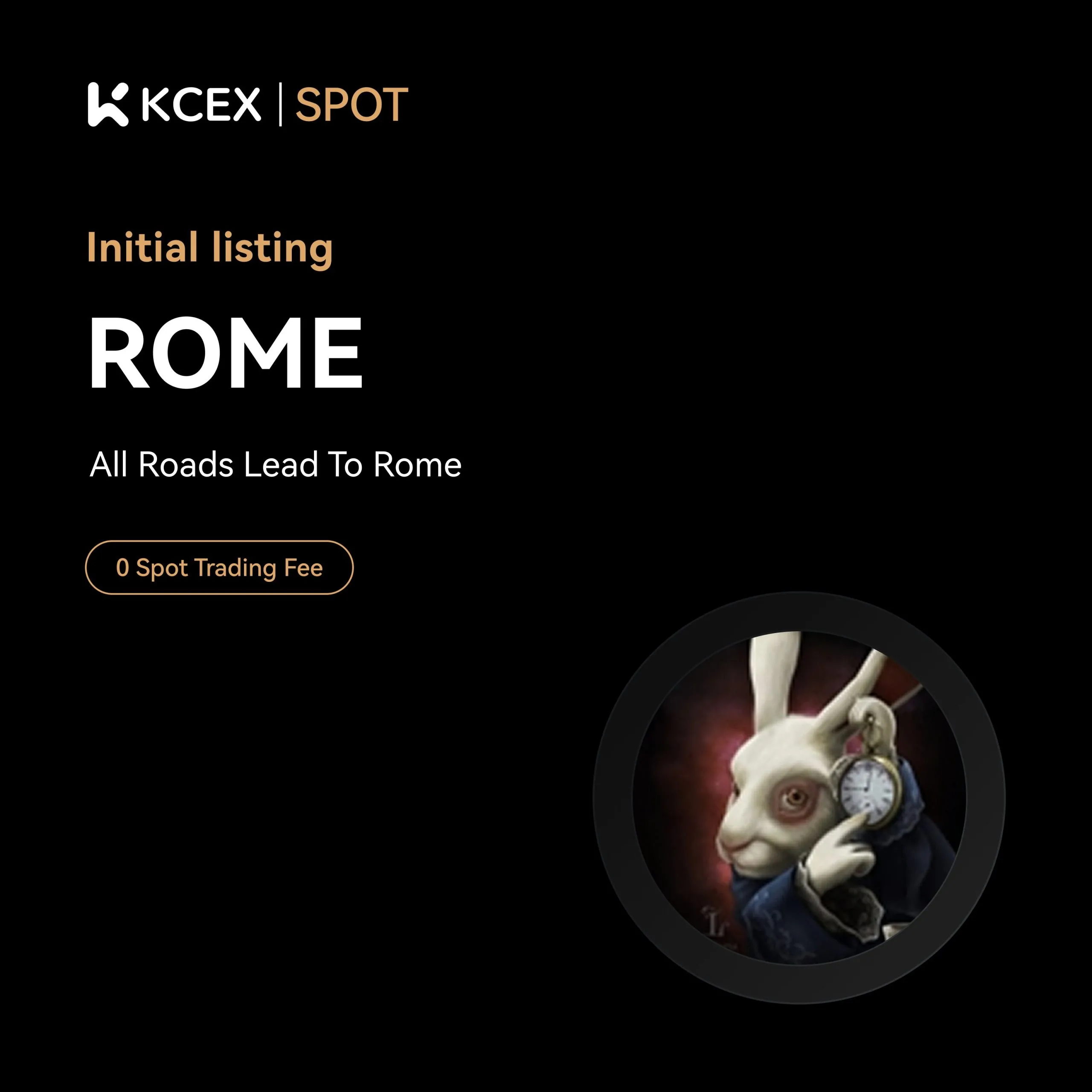 توکن ROME در ۲۴ مهر ۱۴۰۴ به بازار اسپات کی سی ای ایکس اضافه شد