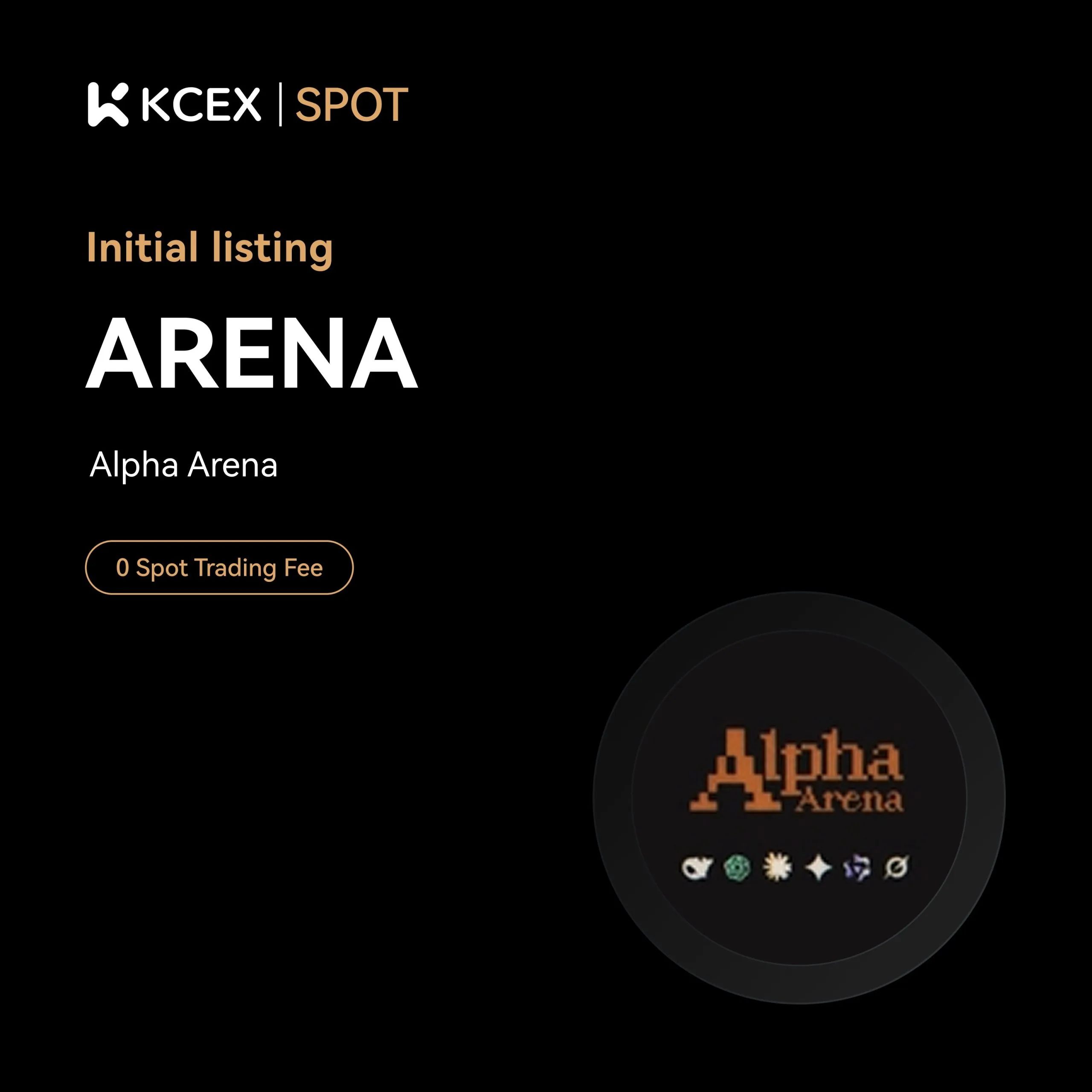 توکن ARENA در ۲۰ اکتبر ۲۰۲۵ به بازار اسپات کی سی ای ایکس افزوده شد
