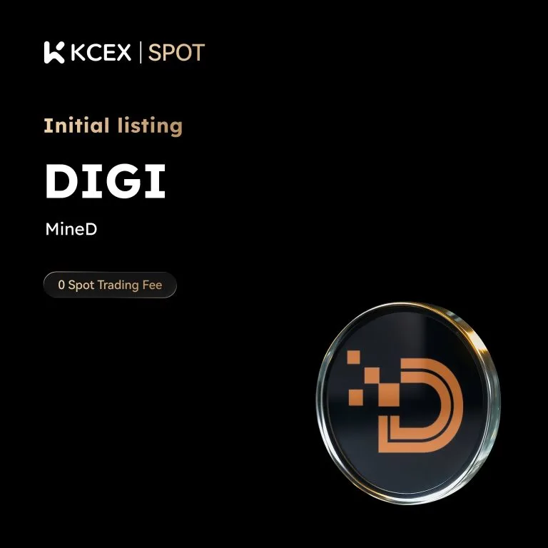 توکن DIGI در ۲ آذر ۱۴۰۴ به فهرست ارزهای کی سی ای ایکس اضافه شد