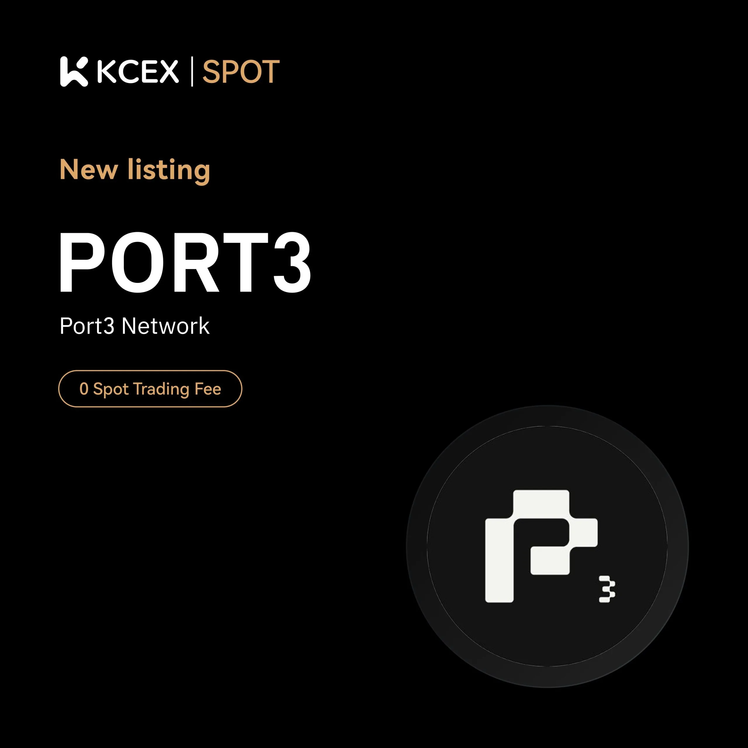 توکن PORT3 در ۲۸ نوامبر به بازار اسپات کی سی ای ایکس اضافه شد